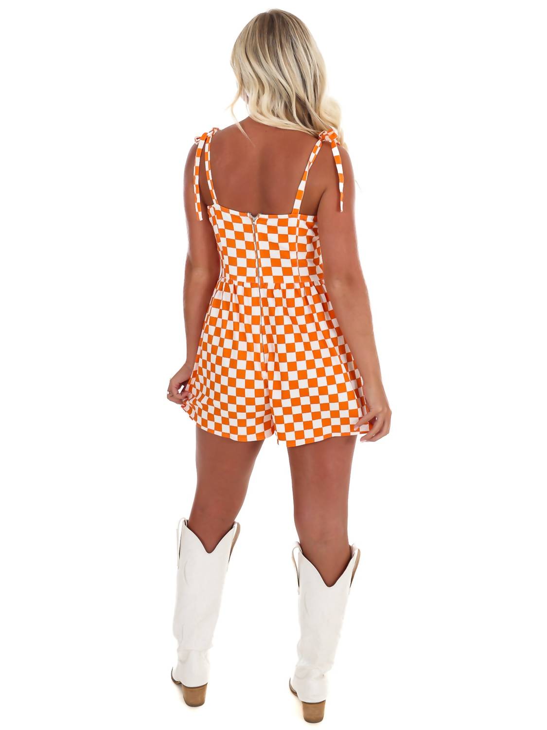 Main Strip - Undefeated Check Denim Romper