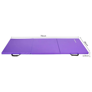 BalanceFrom Fitness GoGym 6'x2'x1.5" Folding 3 Panel Exercise Gym Mat, Purple
