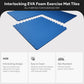 BalanceFrom Fitness 24 Sq Ft Interlocking EVA Foam Exercise Mat Tiles, Blue