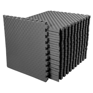 BalanceFrom Fitness 72 Sq Ft Interlocking EVA Foam Exercise Mat Tiles, Gray