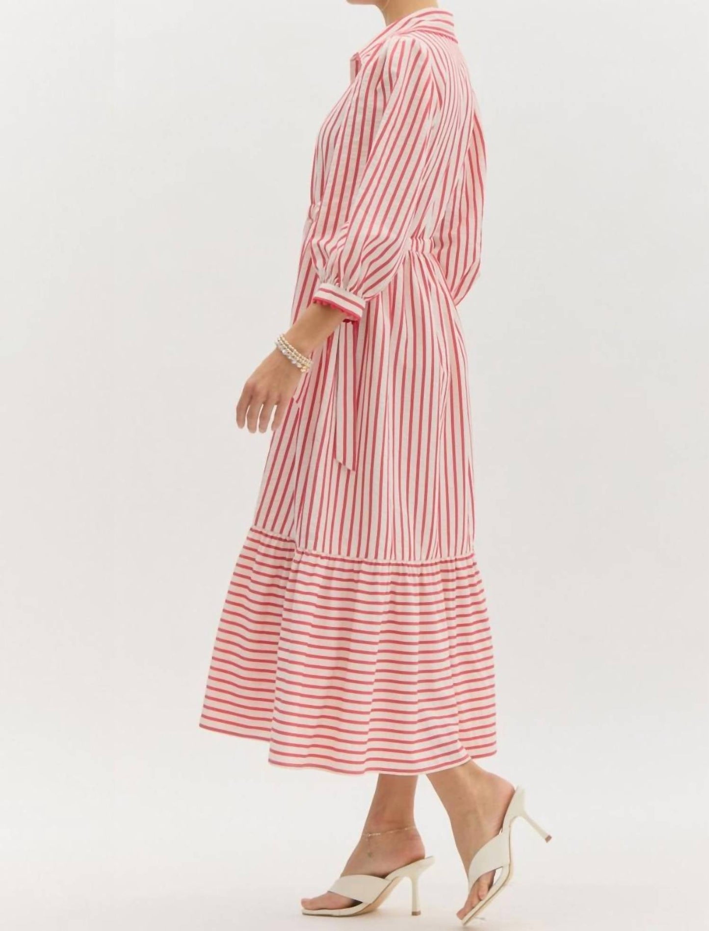 Entro - Fallon Striped Midi Dress