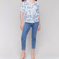 Charlie B - Roll-up Sleeve Gauze Blouse