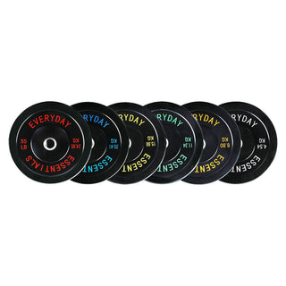 BalanceFrom Fitness 160 Pound Olympic Bumper Strength Training Weight Plate Set