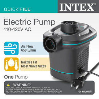 Intex Electric Air Pump w/ Intex Inflatable Couch w/ Cupholders (2 Pack)