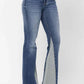 Judy Blue - Mid Rise Inseam Panel Flare Jeans