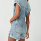 Free People - Marci Button Front Cuffed Shortall Romper