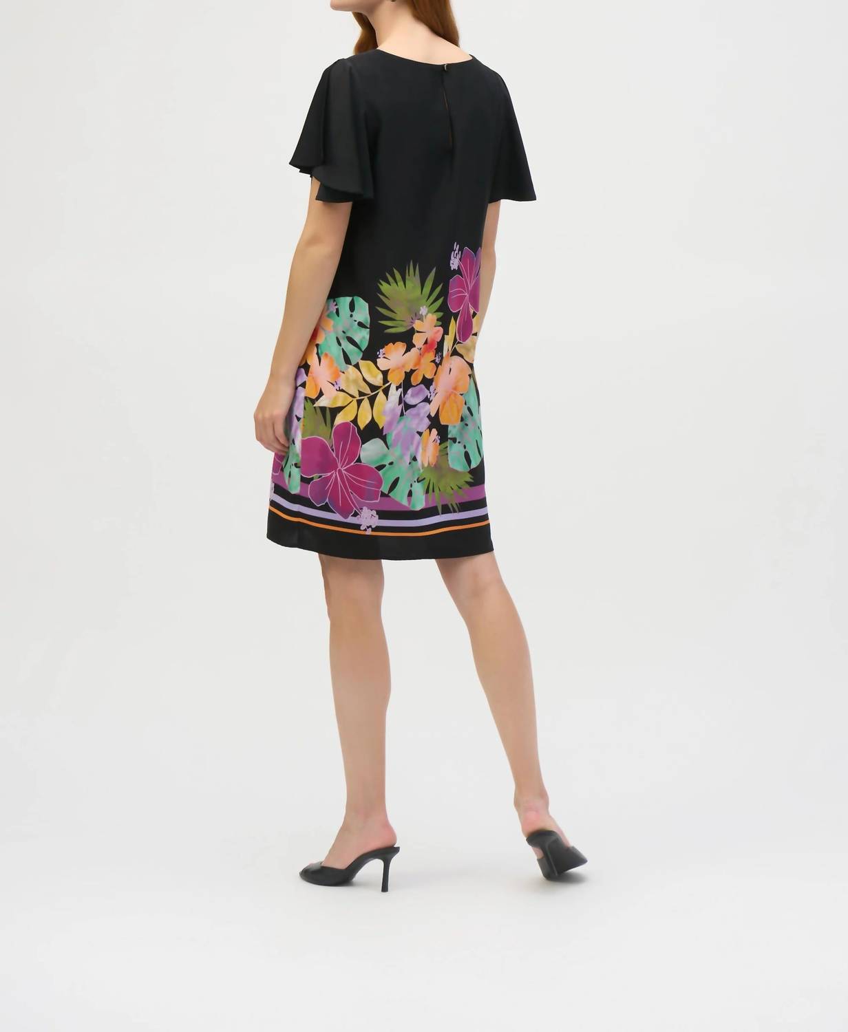 Joseph Ribkoff - Tropical Print V-neck Shift Dress