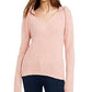 CRAVE FAME Juniors' Marled Fuzzy Pullover Hoodie, Blush, X- Small
