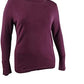 JM Collection Women's Button-Cuff Crewneck Sweater Purple Size 2 Extra Large