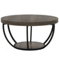 2 Tier Circle Coffee Table With Storage Shelves