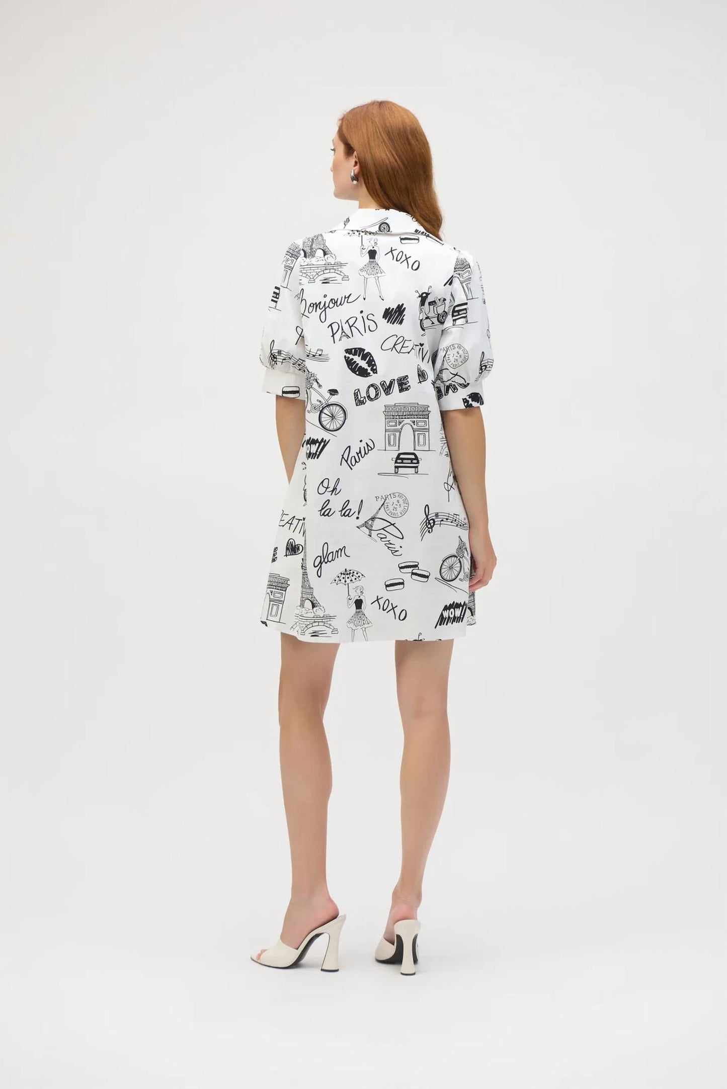 Joseph Ribkoff - Newspaper Print A-line Dress