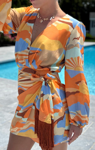 Dress To - Wrap Long Sleeve Mini Dress