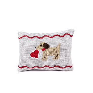 Melange De Blanc - Valentine Puppy Dog Mini Pillow