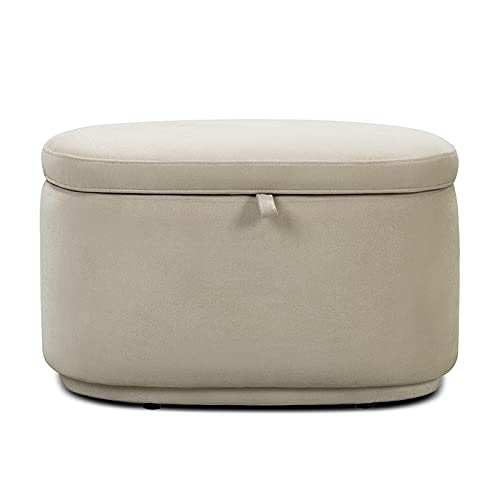 Nurture The Ottoman Premium Quality Storage Ottoman for Nursery with StainResistant Performance Fabric Ivory
