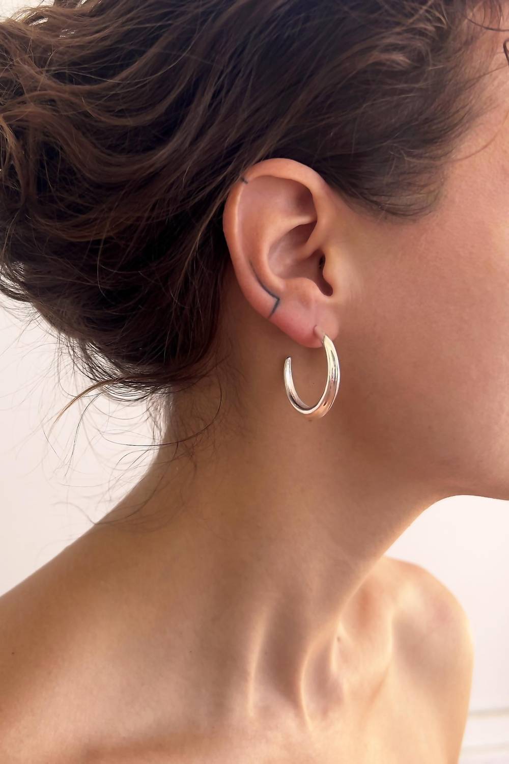 Astor & Orion - Women's Crescent Large Hoops Earrings