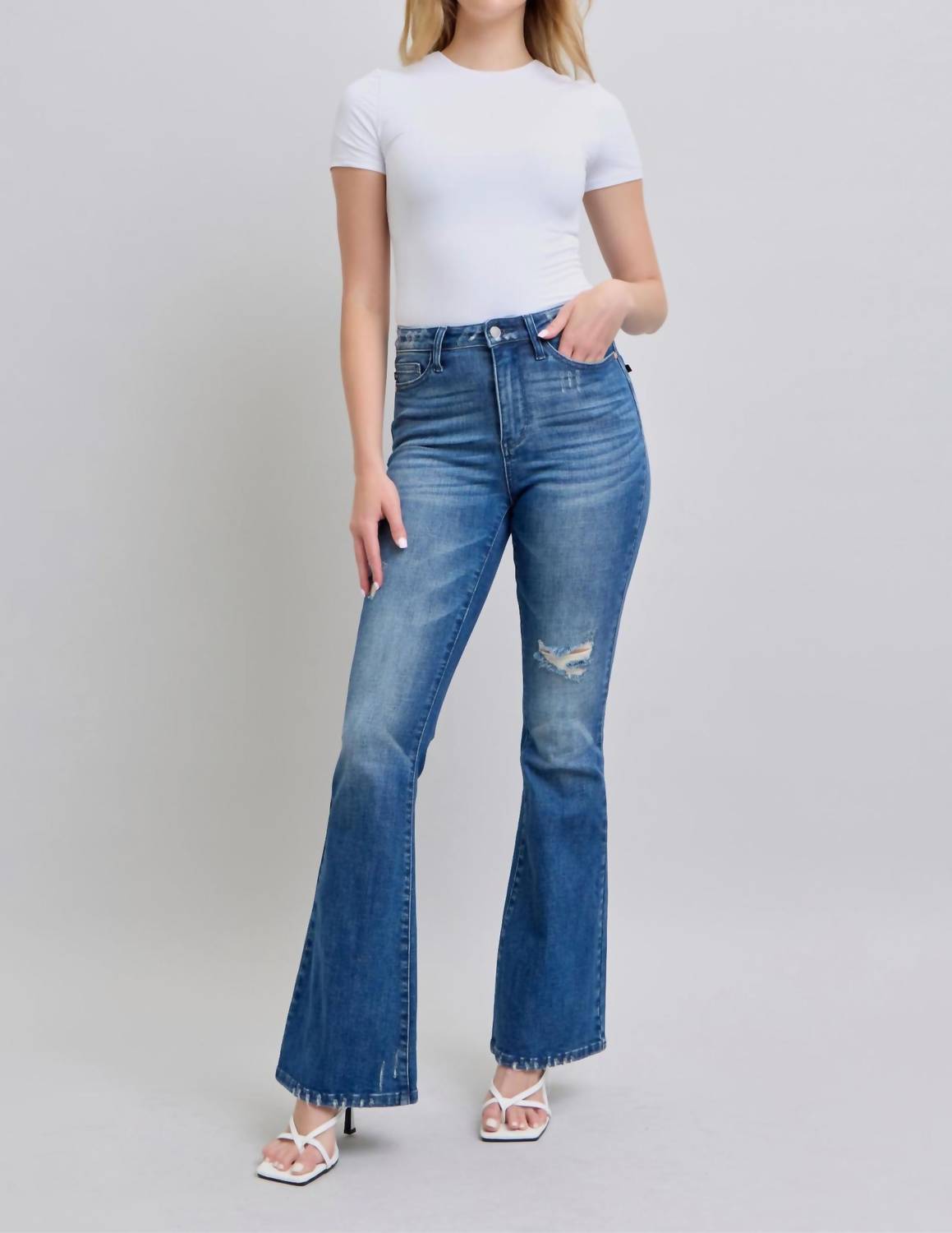 Judy Blue - High Waist Destroyed Flare Jeans