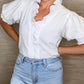 &Merci - Puff Sleeve Ruffle Top