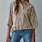 By Together - Woven Cotton Striped Button-Down Shirt