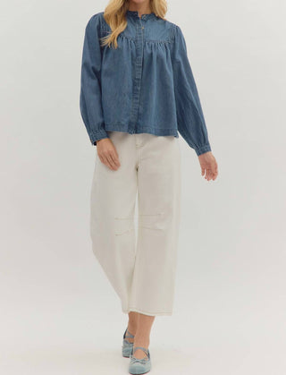 Entro - Abby Long Sleeve Denim Top