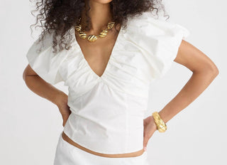 J.Crew - Cecily Top In Stretch Cotton Poplin Blend