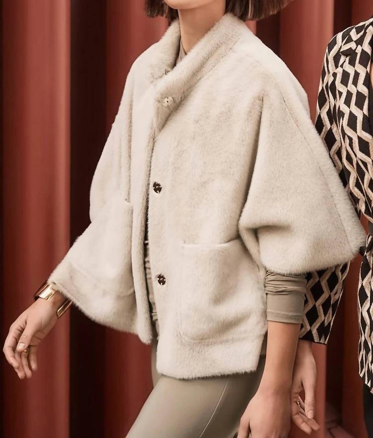 Joseph Ribkoff - Faux Fur Suede Jacket