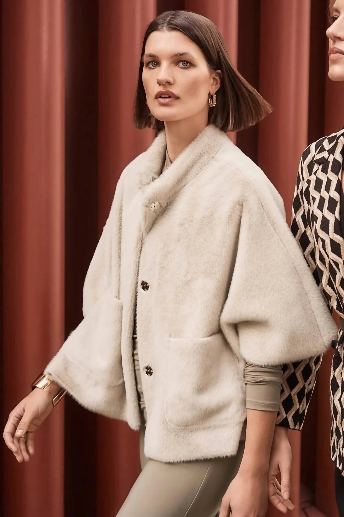 Joseph Ribkoff - Faux Fur Suede Jacket