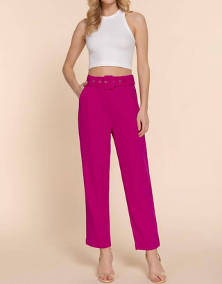 Active Usa - Front Pocket Belted Stretch Pants