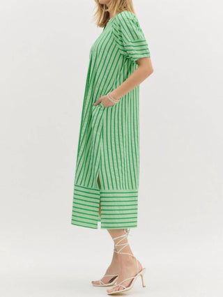 Entro - Stripe Midi Dress