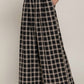 Active Basic - Belted Plaid Wide Long Pants