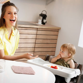 hauck AlphaPlus Grow Along Walnut Wooden High Chair, Tray Table & Deluxe Cushion