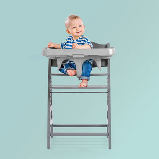 hauck Alpha+/Beta+ Wooden High Chair Tray Table & Deluxe Seat Cushion Pad, Grey