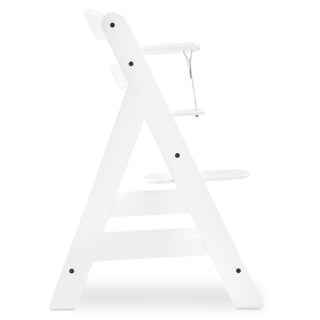 hauck AlphaPlus Grow Along White Wooden High Chair, Grey Tray Table, & Cushion