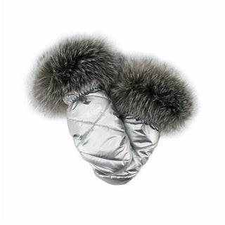 Mitchie'S Matchings - Women's Nylon Mittens with Fur Trim