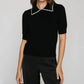 Autumn Cashmere - Peter Pan Collar With Rhinestone Trim Sweater