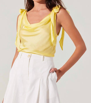 Astr - Andie Satin Cowl Neck Top