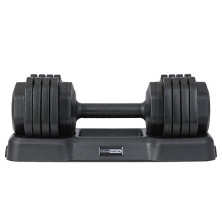 HolaHatha 5 in 1 Adjustable Dumbbell Home Workout Equipment, Black (2 Pack)
