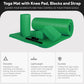 BalanceFrom Fitness 71"x24" Anti Tear Yoga Mat w/Strap, Knee Pad & Blocks, Green