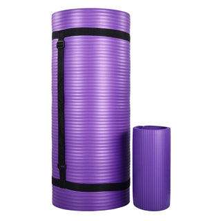 BalanceFrom Yoga Mat with Knee Pad, Yoga Blocks, Carrying Strap, and Extra 1-Inch Foam, Exercise Mat for Gym or Home Workout, 71" x 24", Purple