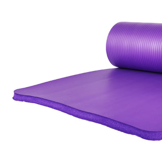 BalanceFrom Yoga Mat with Knee Pad, Yoga Blocks, Carrying Strap, and Extra 1-Inch Foam, Exercise Mat for Gym or Home Workout, 71" x 24", Purple