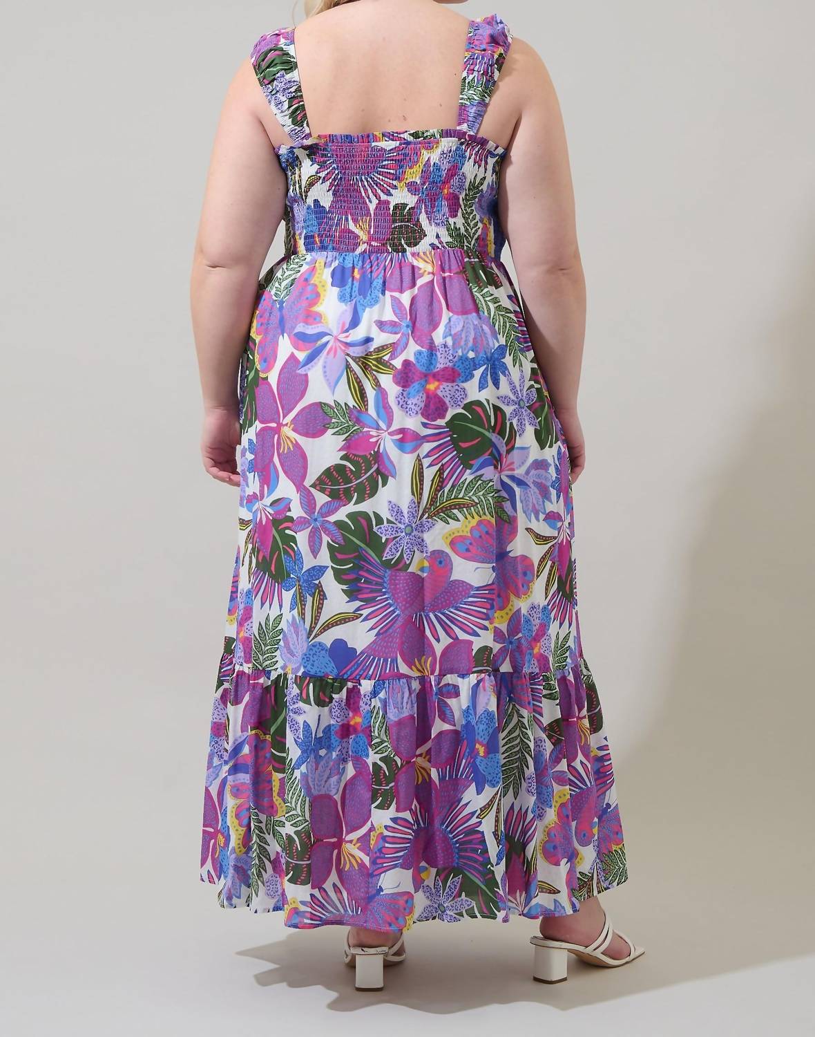 Sugarlips - Evren Tropics Smocked Maxi Dress - Plus