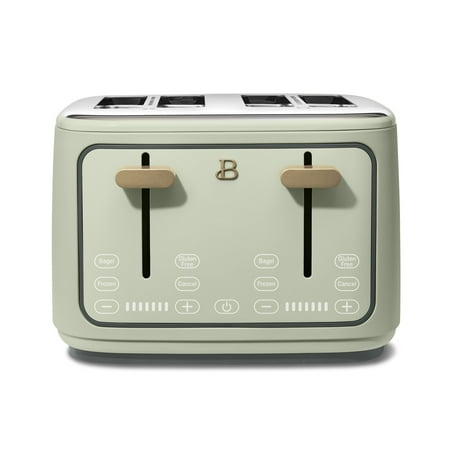 Beautiful 4Slice Toaster with TouchActivated Display  Sage Green by Drew Barrymore