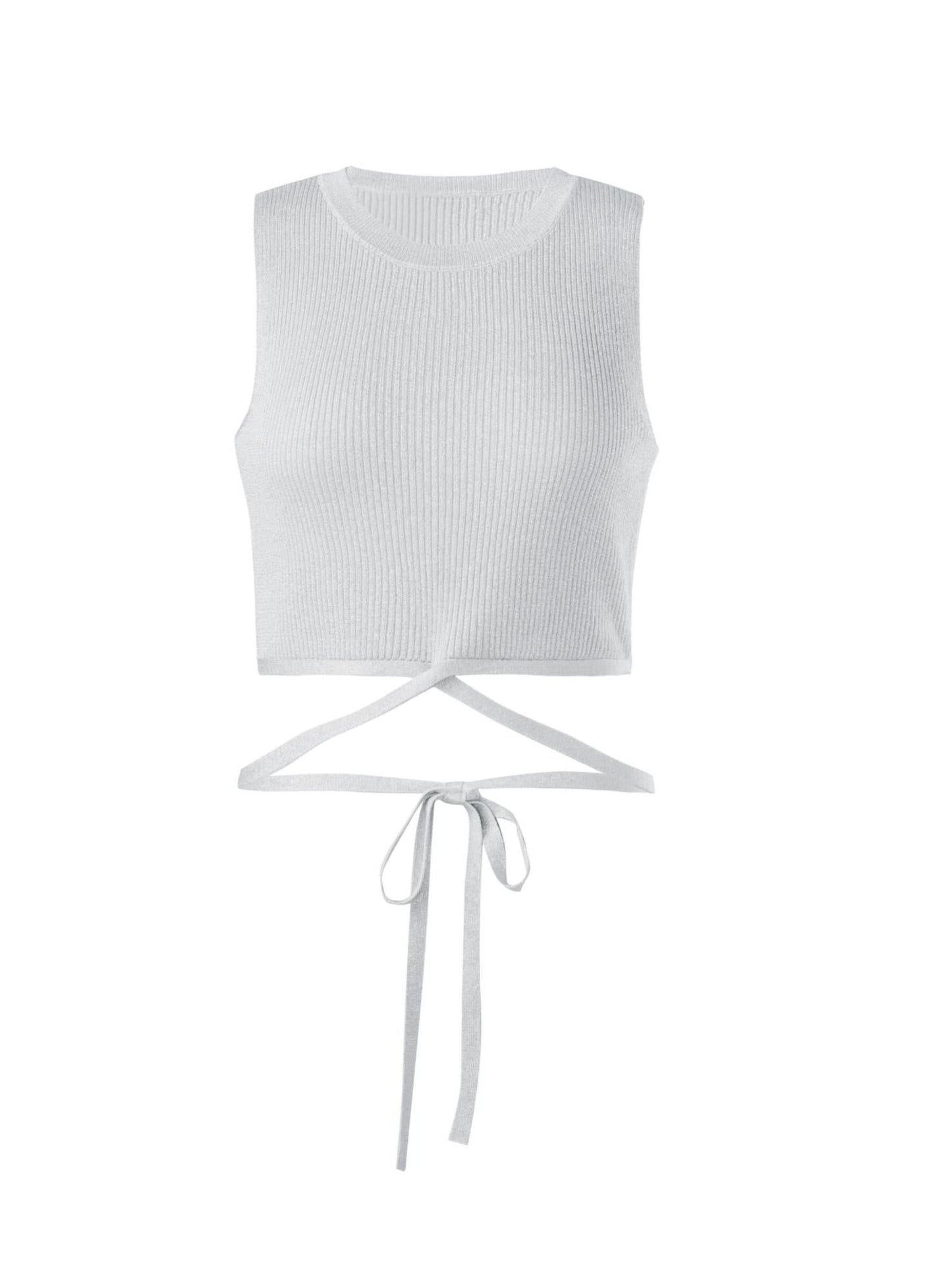 525 America - Stevie Cropped Lurex Tie Tank