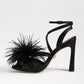 Sam Edelman - Women's Layton Ankle Strap Spool Heeled Feather Detailed Sandals