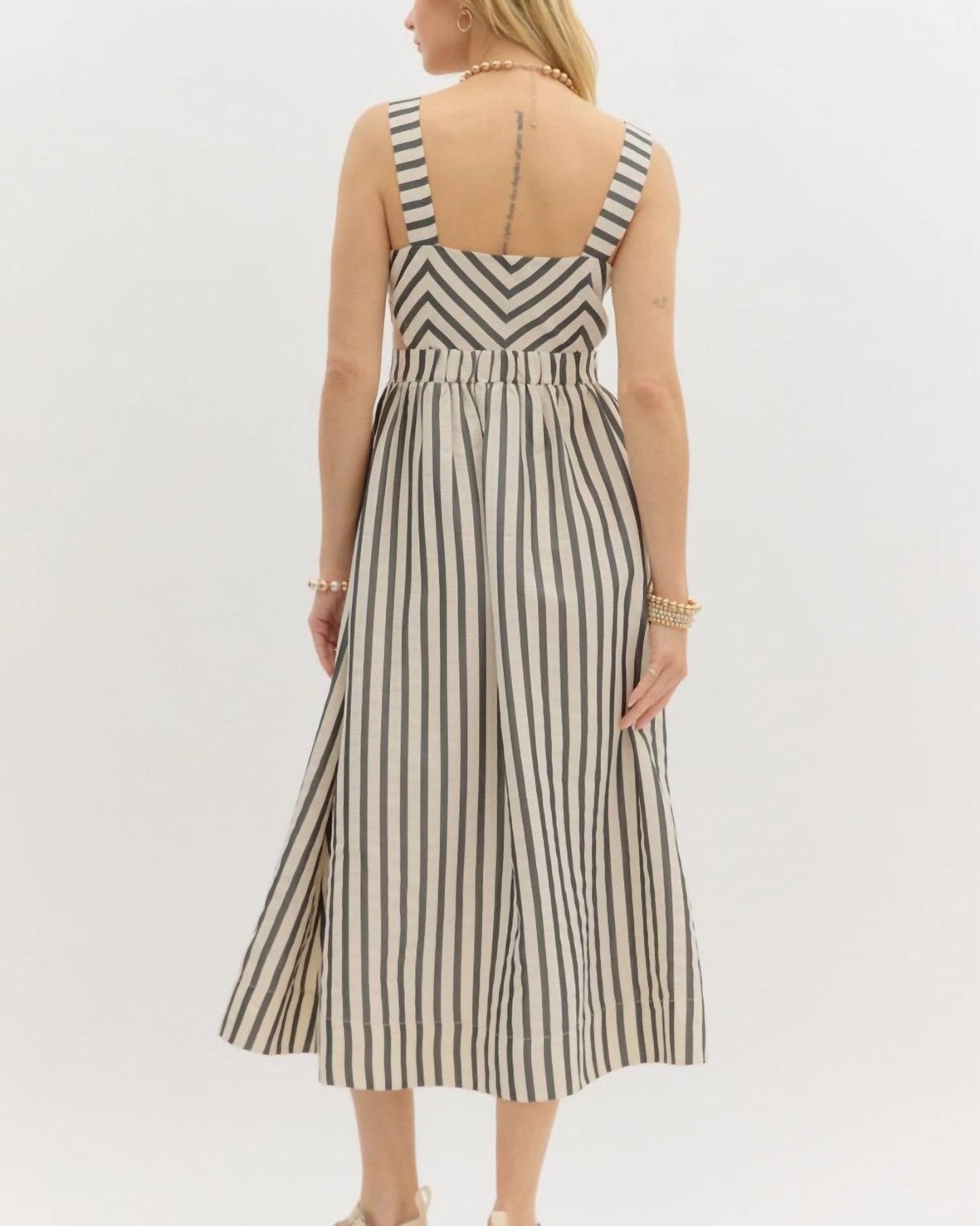 Entro - Stripe Midi Dress