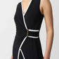 Joseph Ribkoff - Faux Wrap V-neck Sleeveless Jumpsuit