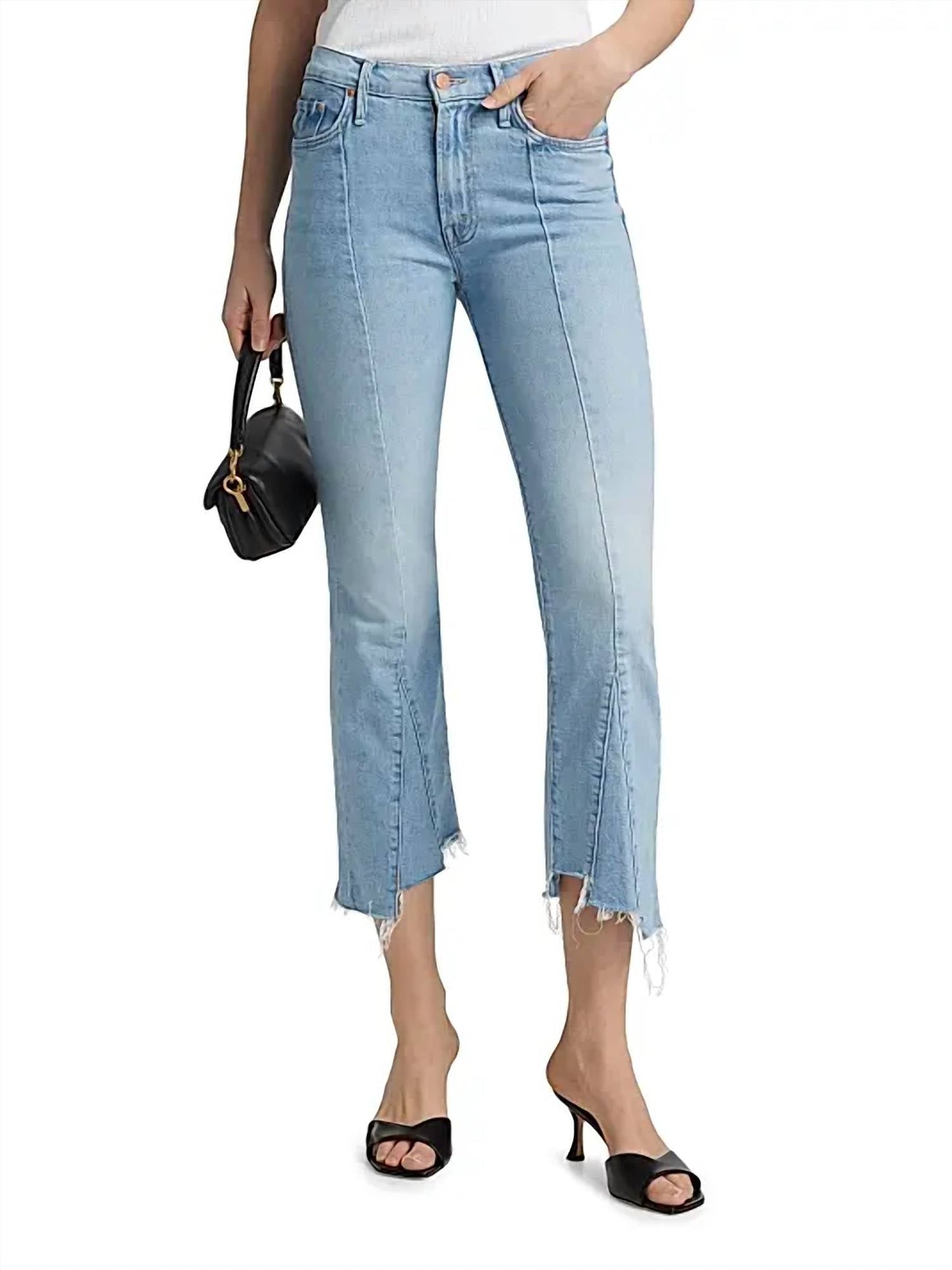 Mother - The Insider Fray Low-rise Stretch Crop Jeans