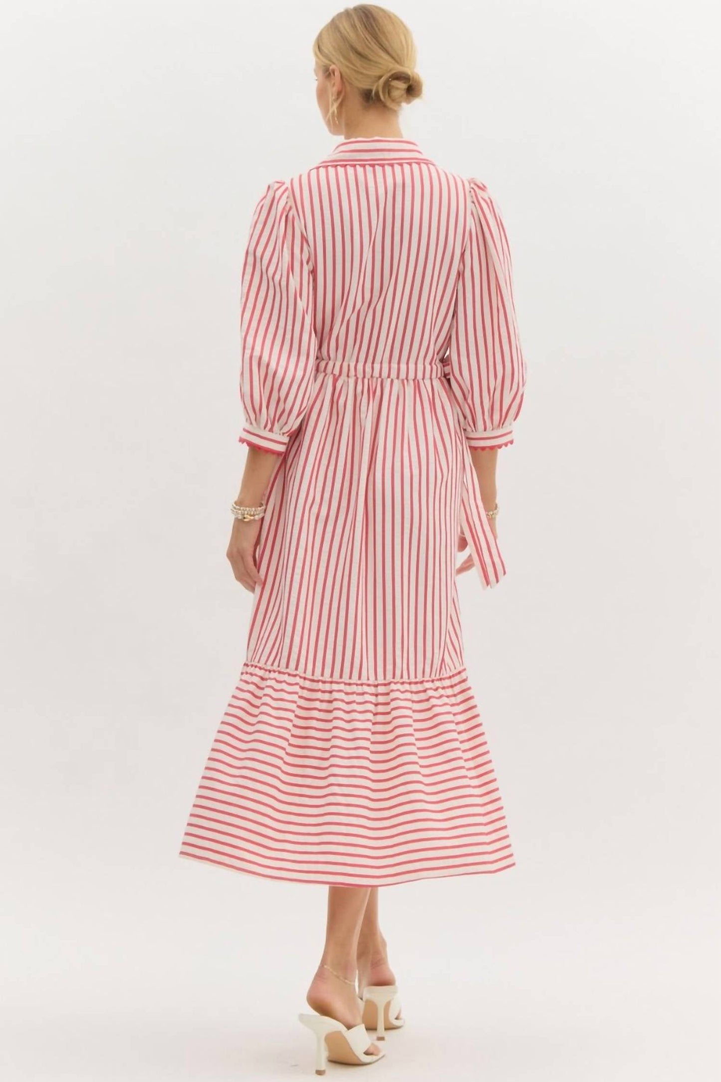 Entro - Fallon Striped Midi Dress