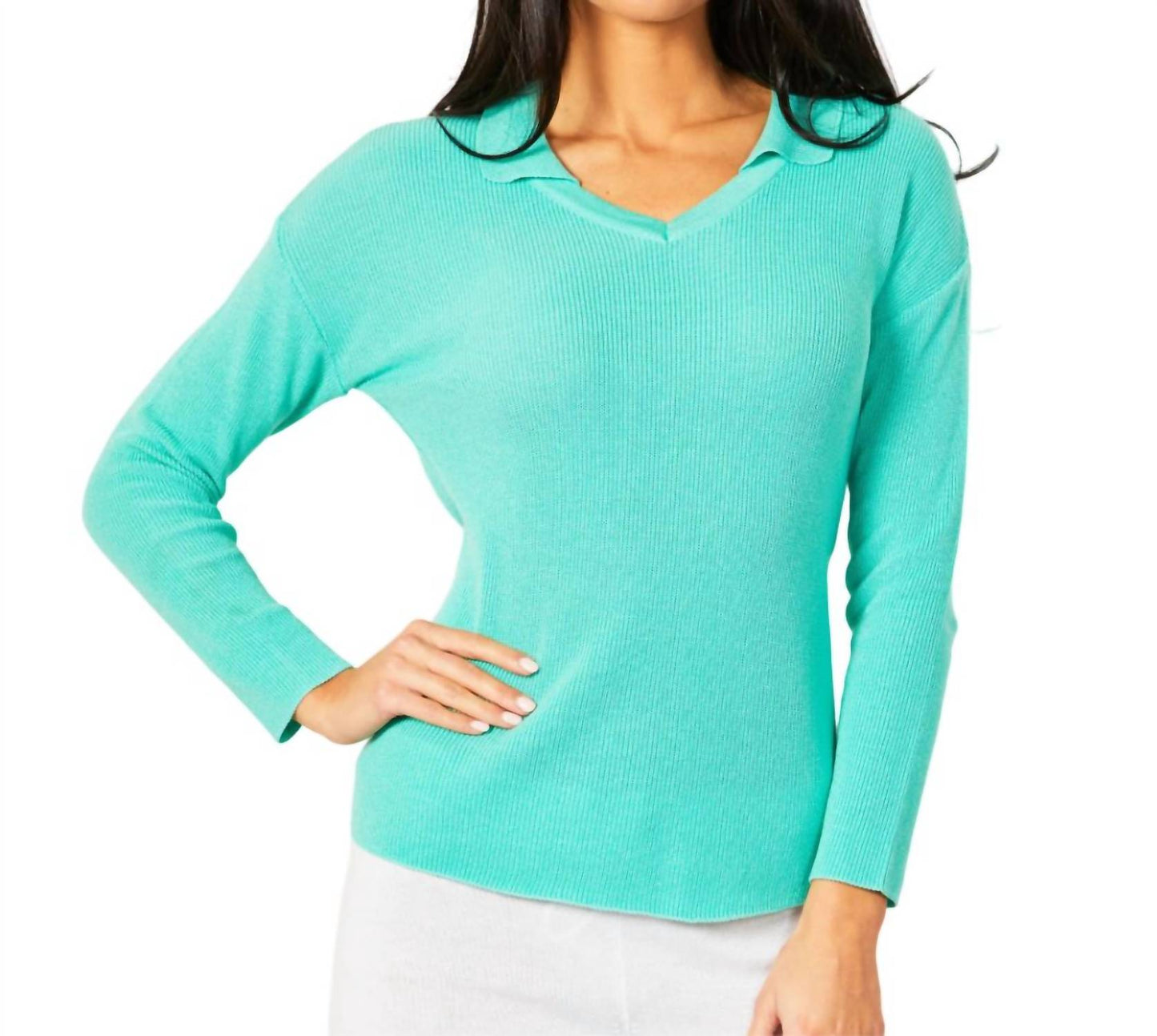 Angel Apparel - Collared V-Neck Top