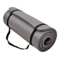 Signature Fitness 1" Extra Thick Exercise Fitness Yoga Mat w/ Carry Strap, Gray