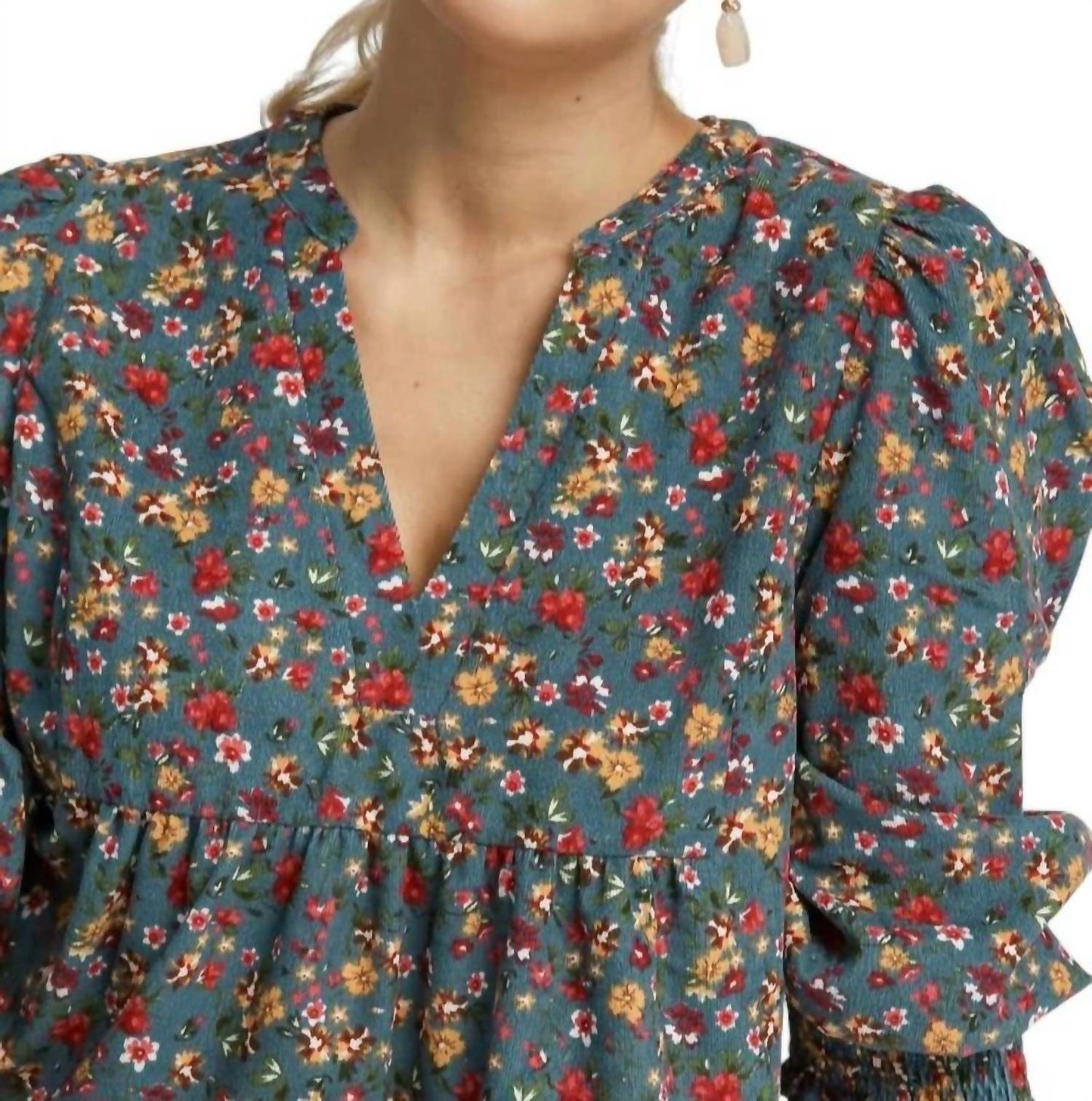 Umgee - Floral Corduroy Dress